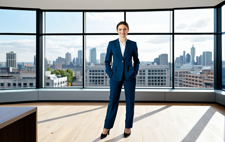 Professional Setting**

"A confident businesswoman in a modern, fully clothed business suit, standing in a bright, open office space with large windows overlooking a city. Appropriate attire, safe for work, perfect anatomy, natural pose, professional photography, high quality, modest clothing."

**