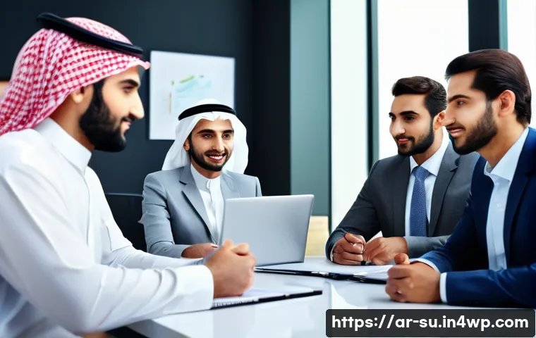 상황 맥락화 커뮤니케이션과 갈등 관리 - A diverse group of Arab professionals engaged in a formal business meeting in a modern office settin...
